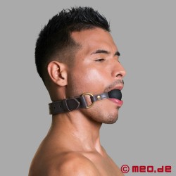 Luxe ball gag van silicone en leer - Bohème collectie