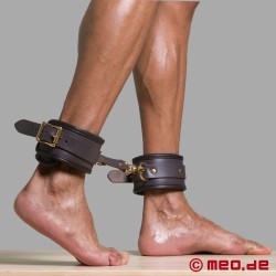 Leather bondage ankle restraints
