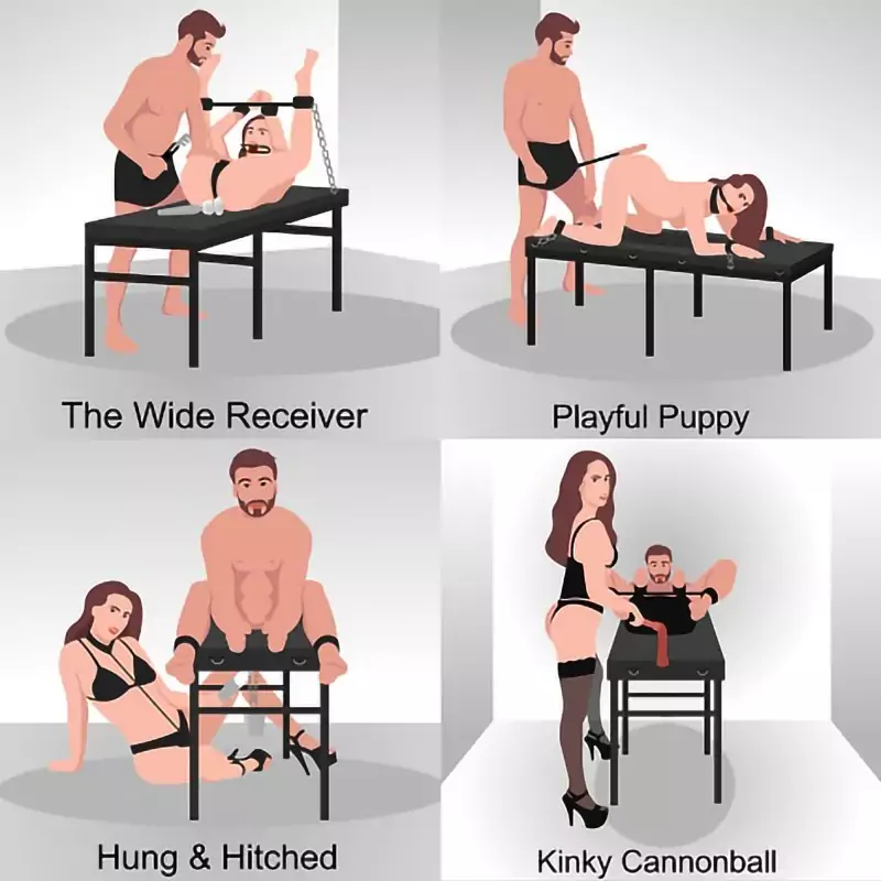 Meble BDSM: stół do bondage i dojenia