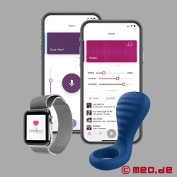 Inel pentru penis cu aplicație - OhMiBod - blueMotion Nex 3