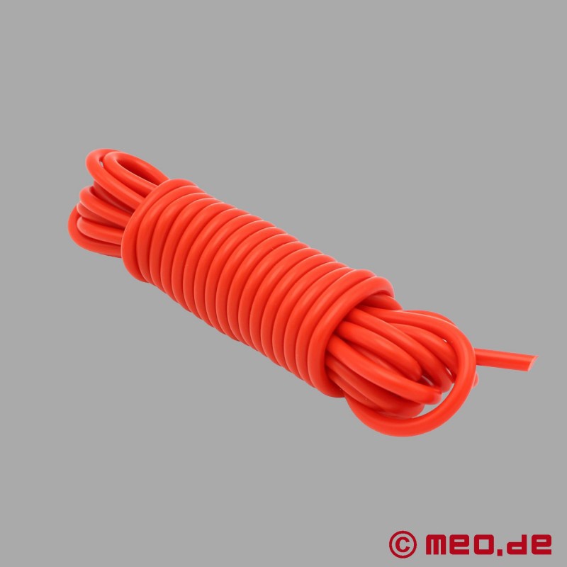 Rött bondage-rep i silikon