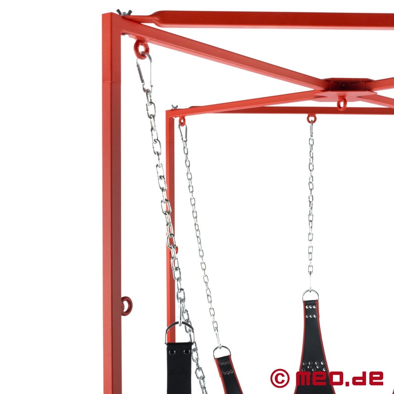 Mobilny sling rack w kolorze czerwonym