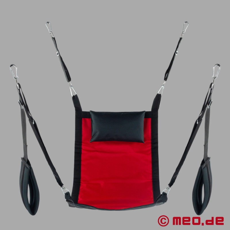 Rechthoekige fisting sling - complete set van rood canvas 