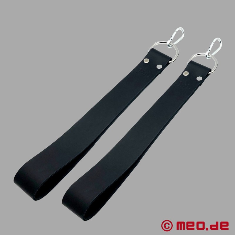 Supports de pieds en cuir noir pour sling