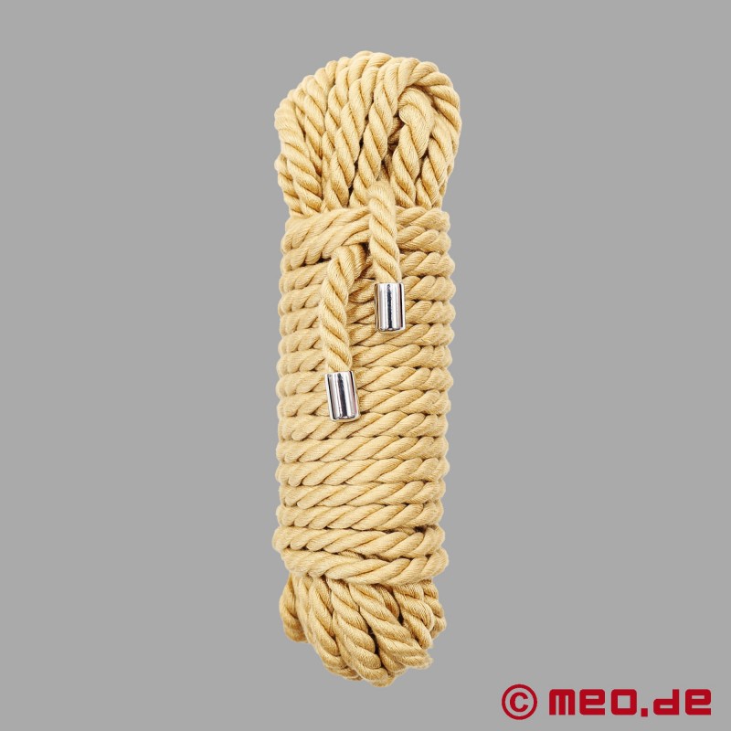 Въже за робство, изработено от памук - BDSM професионално въже, естествен цвят
