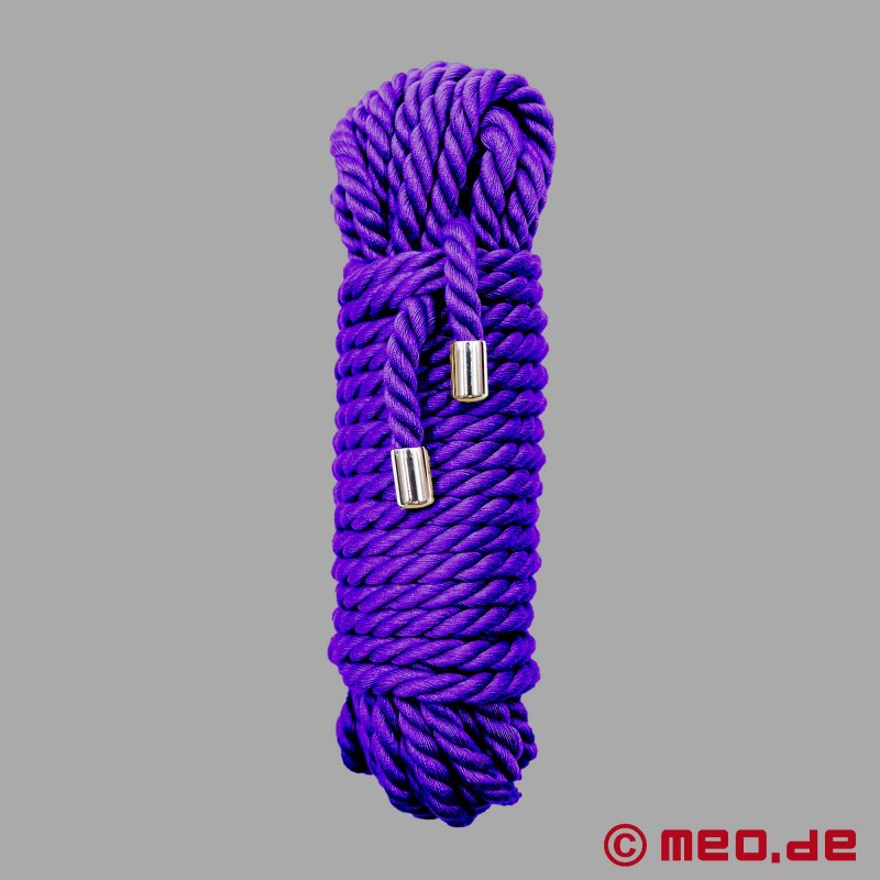Fioletowa bawełniana lina do bondage - profesjonalna lina BDSM w kolorze fioletowym