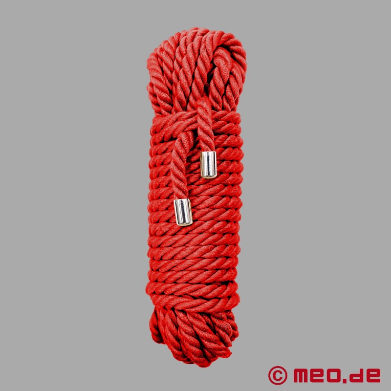 Sfoară de bondage din bumbac roșu - BDSM frânghie profesională în roșu