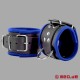 Leather Bondage Wrist Cuffs black blue