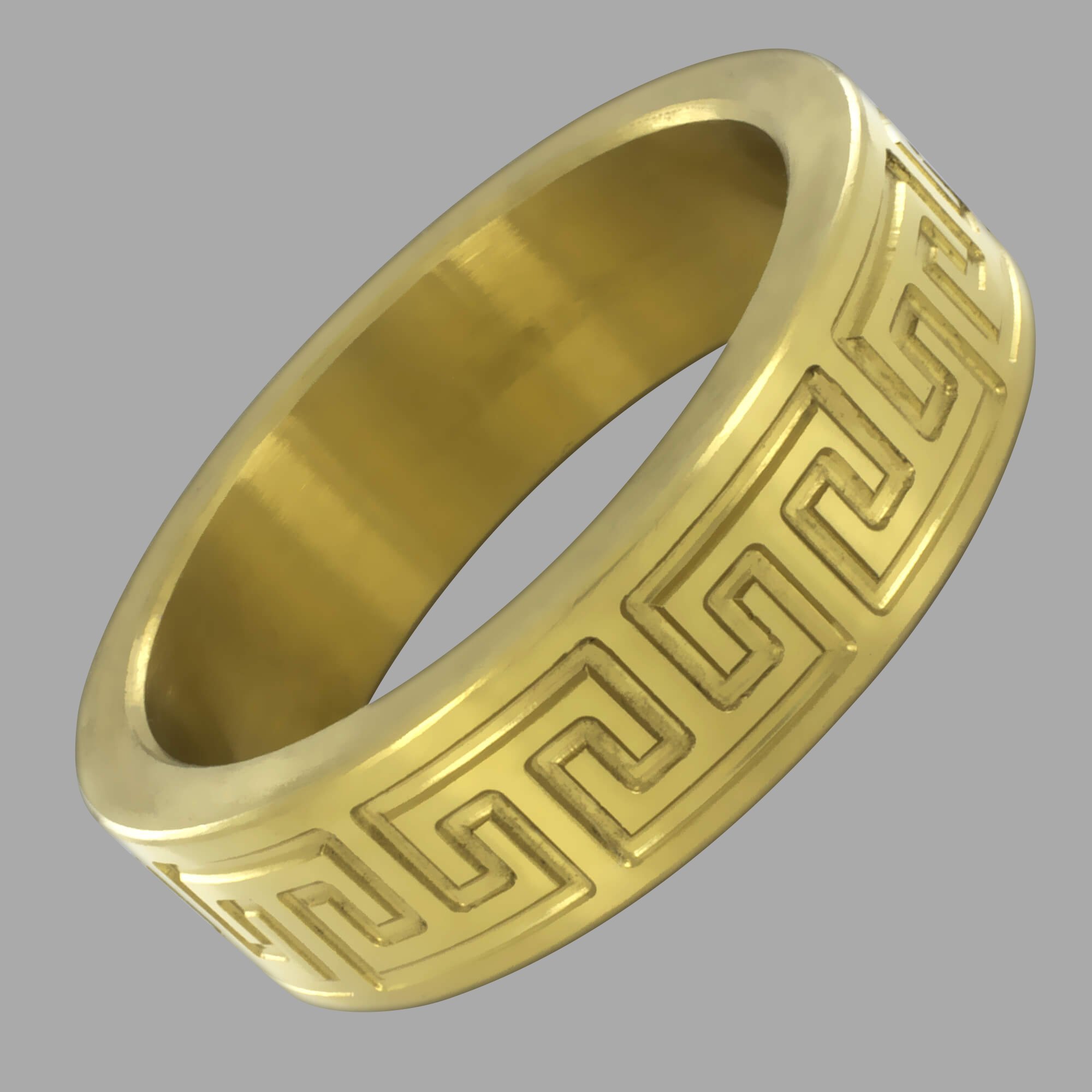 Buy Luxury cock ring with La Greca pattern - gold from MEO | Cock R...