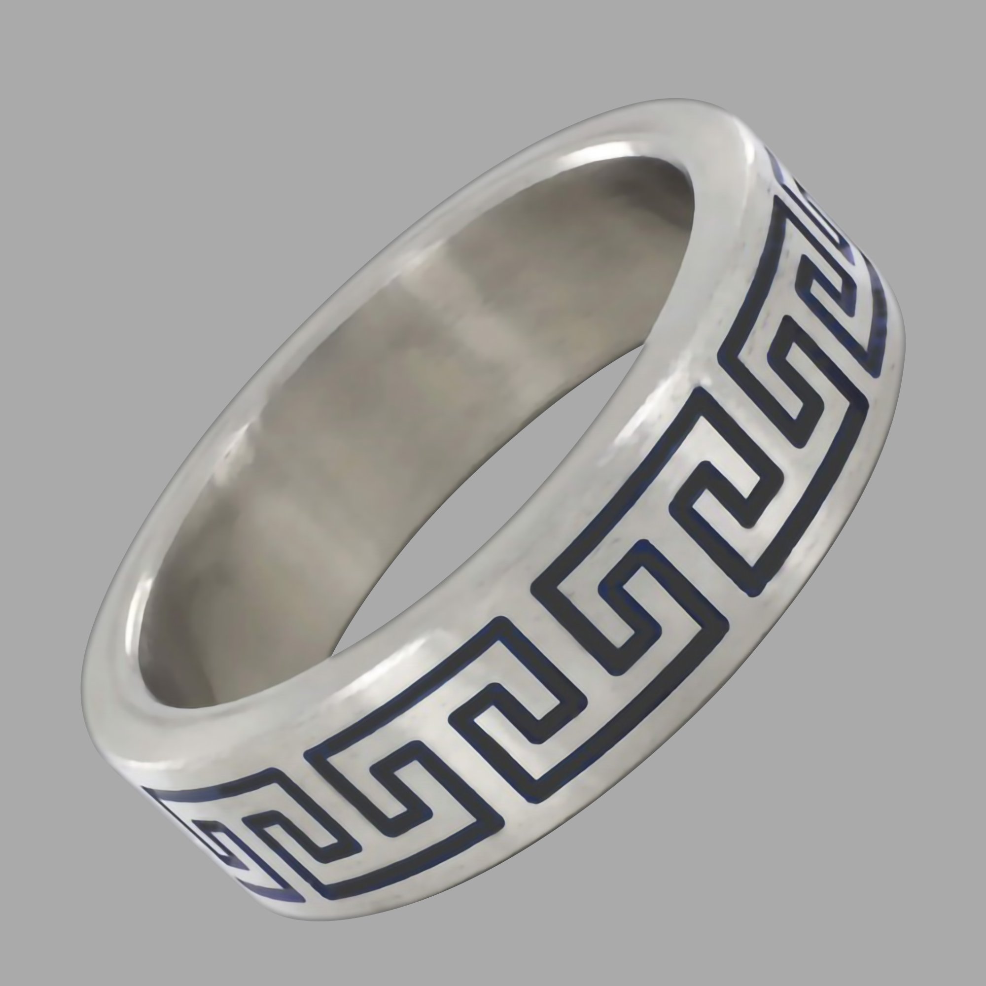 Buy Luxury cock ring with La Greca pattern - silver/black from MEO ...