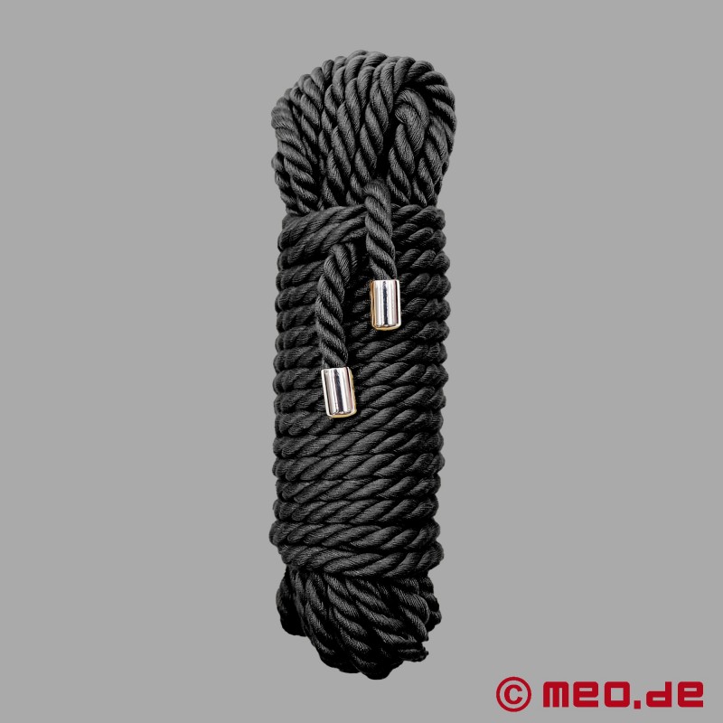Melna kokvilnas verdzības virve - BDSM profesionāla virve melnā krāsā