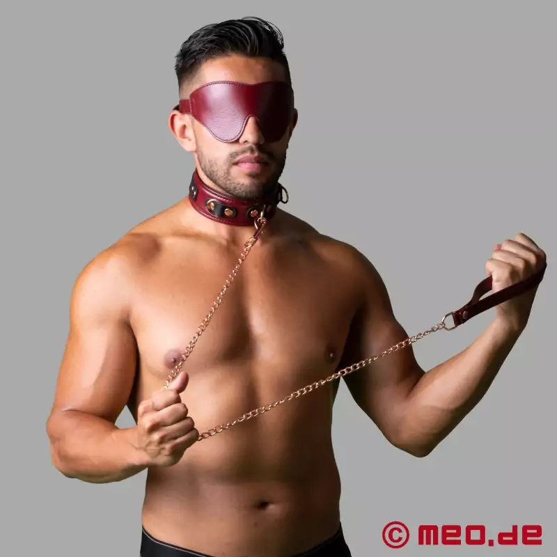 BDSM Leather Blindfolds Backed With Lambskin Leather Bondage 