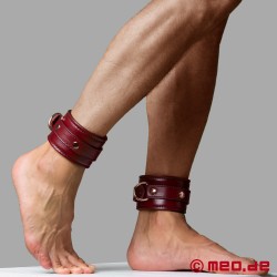 Luxury ankle cuffs, bordeaux, padded - NOBLESSE