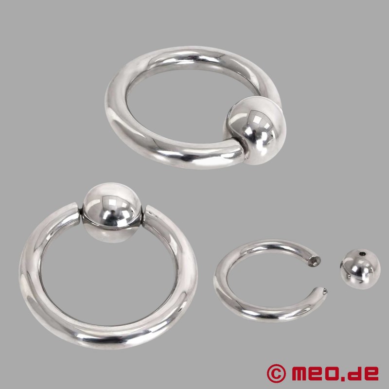 Anel de aço inoxidável Bull Cock Ring com bola