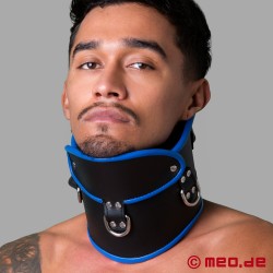 Collar de Postura de Cuero con Cierre - Negro/Azul