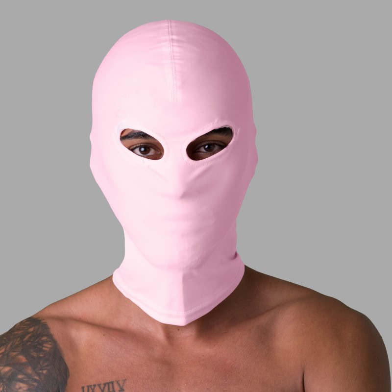 Máscara de spandex rosa con aberturas para los ojos