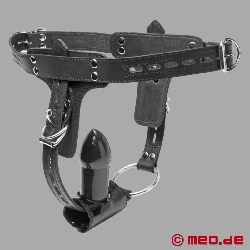 BDSM Harness for Dildo and Anal Plug - Premium Leather 