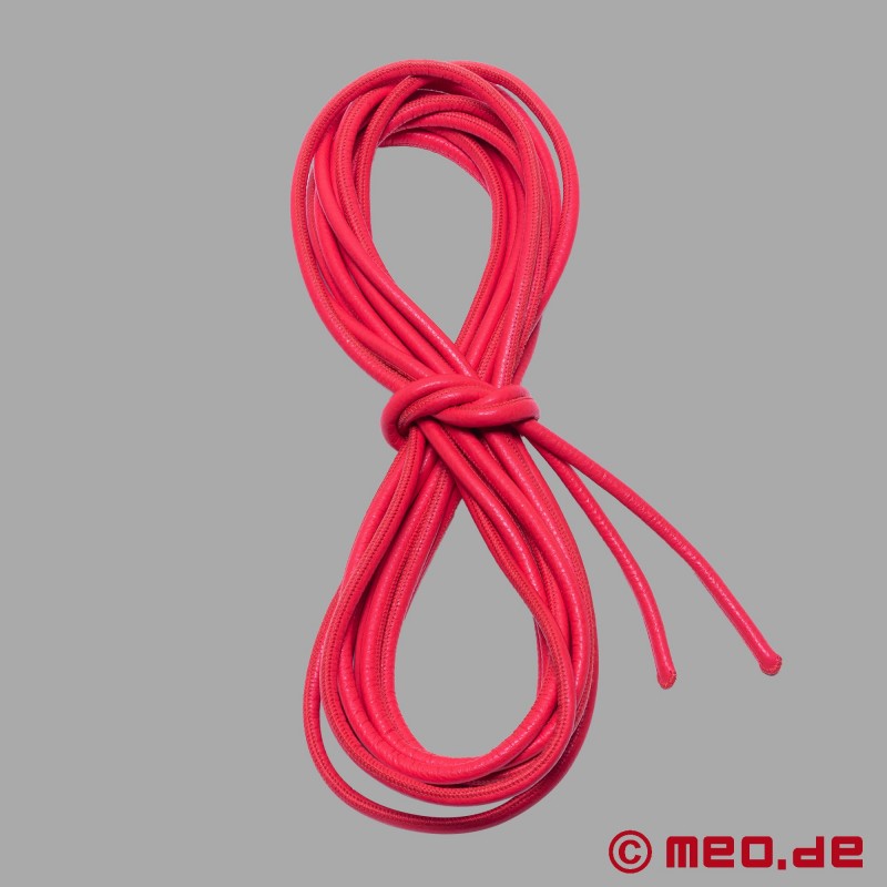Corde de bondage Shibari en cuir - rouge