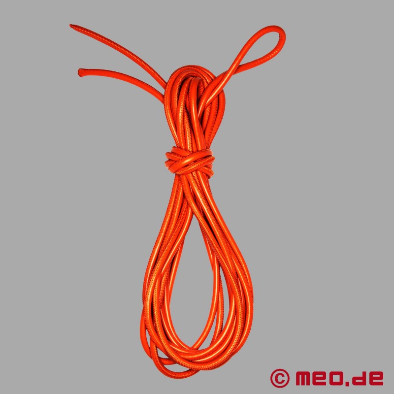 Corda de bondage de couro Shibari - laranja