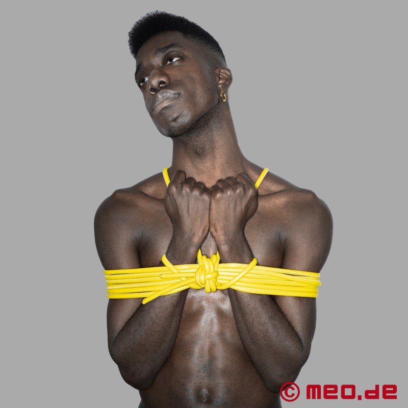 Corde de bondage Shibari en cuir - jaune
