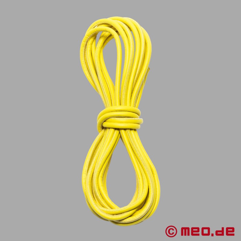 Shibari Leather Bondage Rope - Yellow