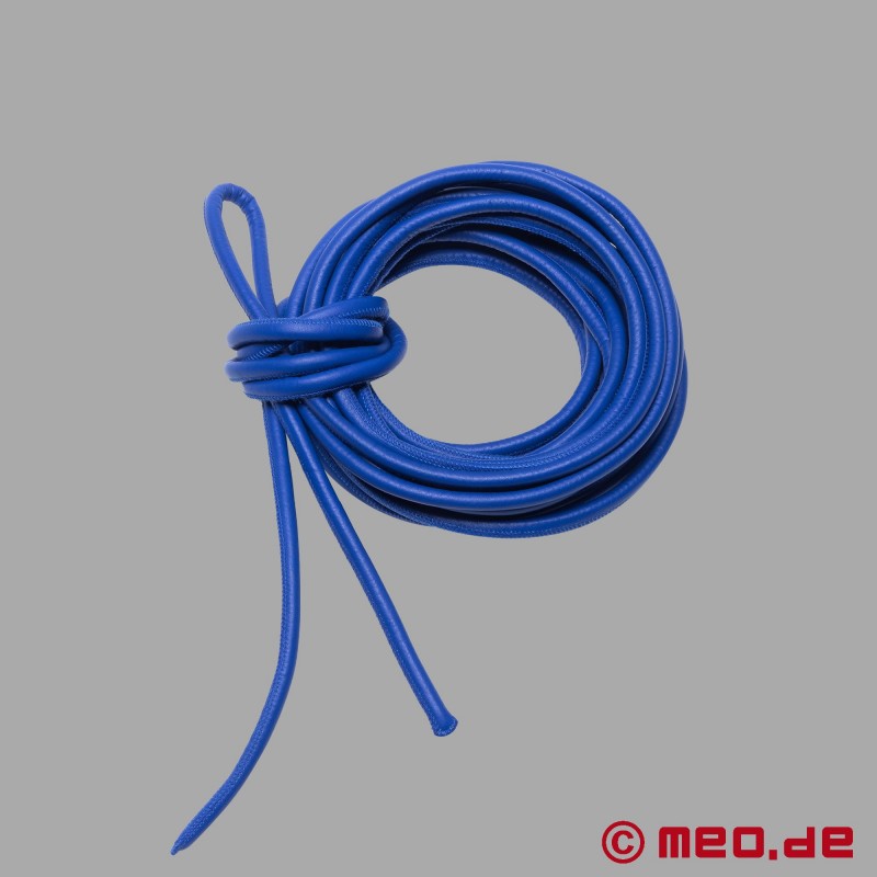 Corde de bondage Shibari en cuir - bleu