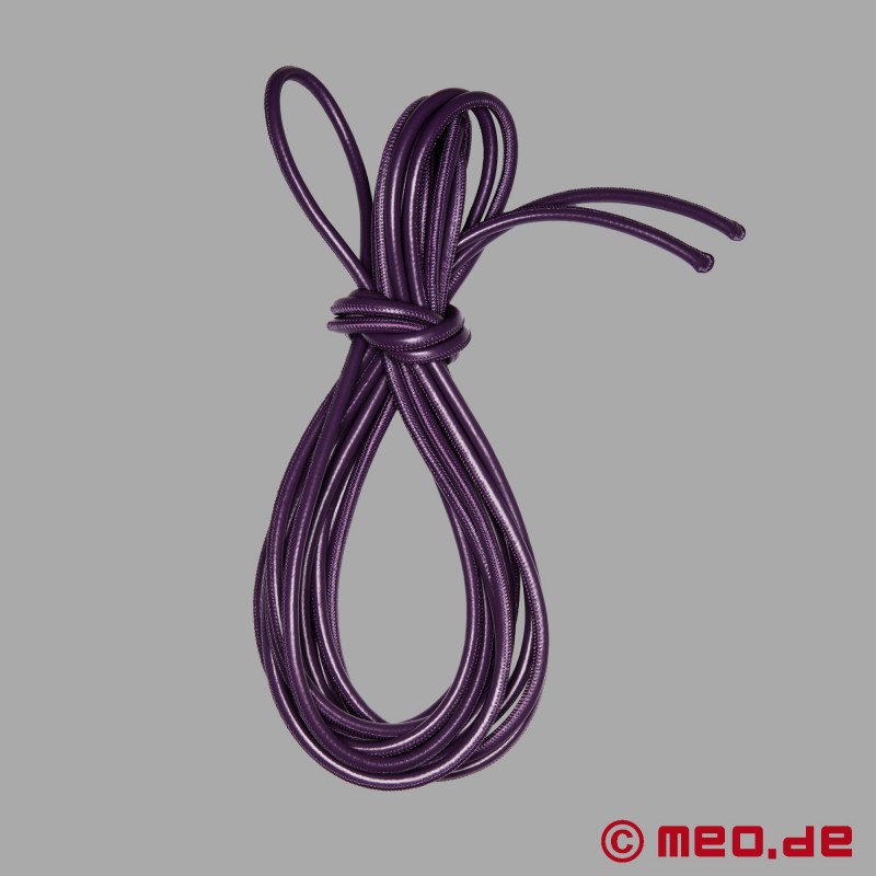 Shibari Leather Bondage Thong - Purple