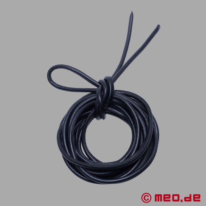 Kožené bondage lano Shibari - čierne