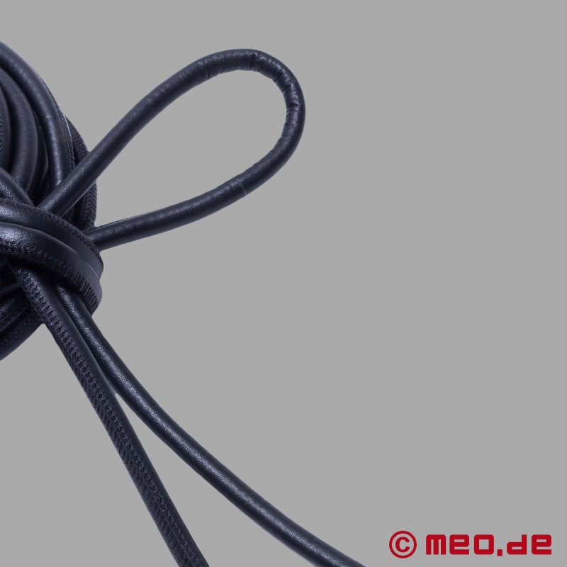 Shibari Leather Bondage Rope - Black