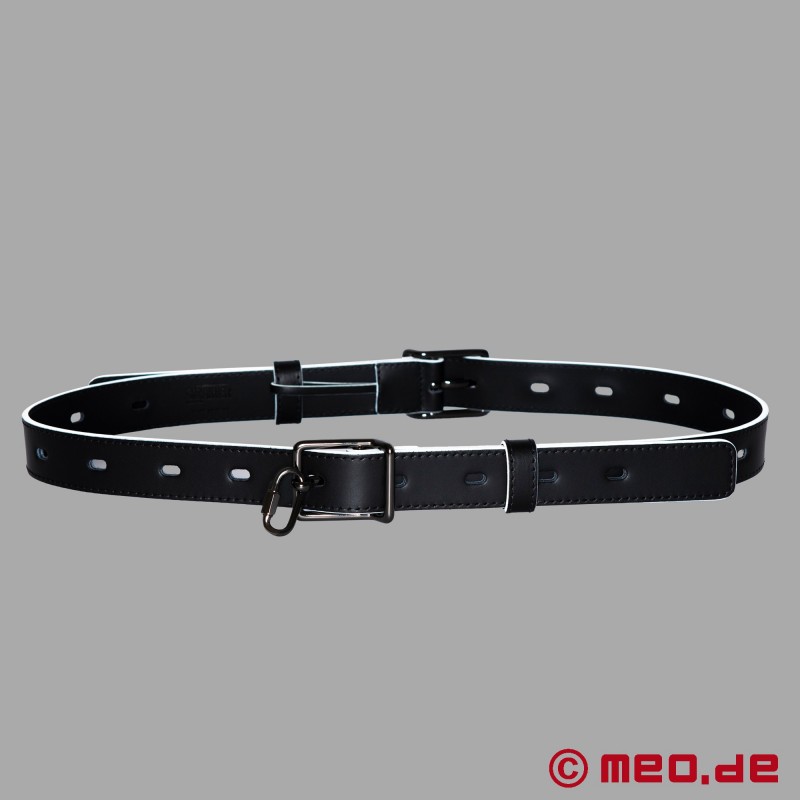 Cintura bondage in pelle di vitello - nero/bianco