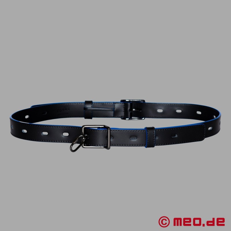 Calfskin Bondage Belt - Black/Blue