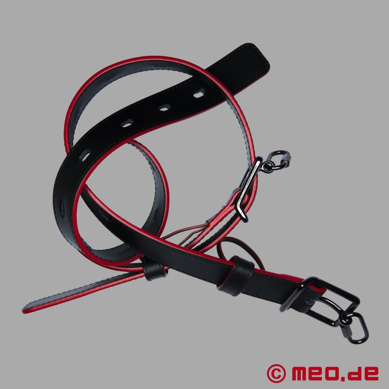 Calfskin Bondage Belt - Black/Red