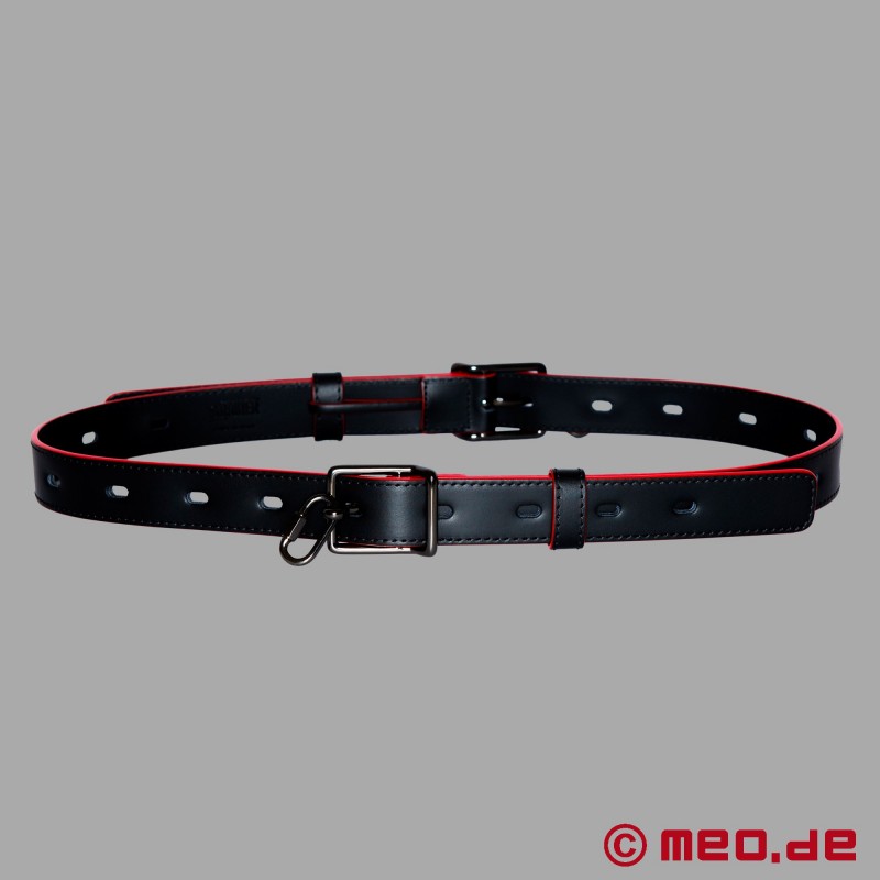Calfskin Bondage Belt - Black/Red