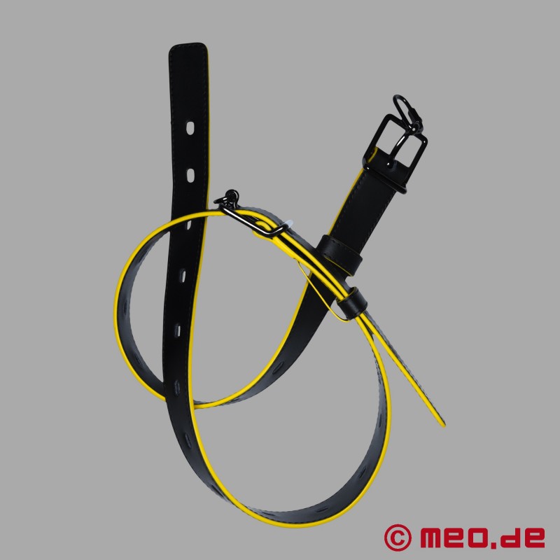 Calfskin Bondage Belt - Black/Yellow