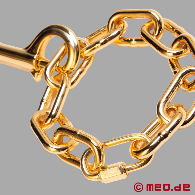 Kajdanki z łańcuszkiem - złote