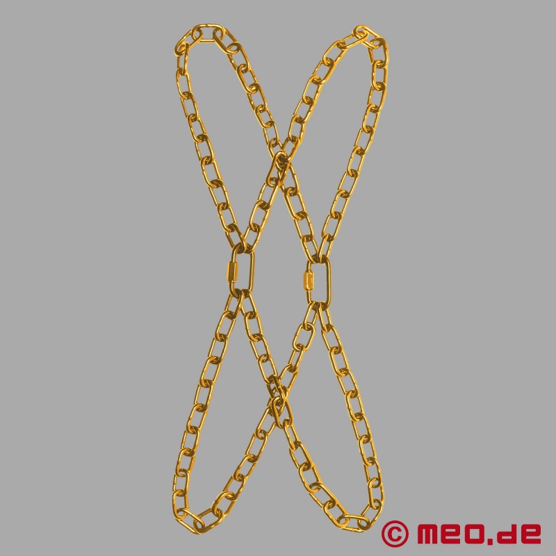 Harness aus Stahlketten – Gold