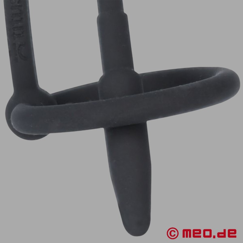 Anel da glande com penis plug - silicone - barreira espermática