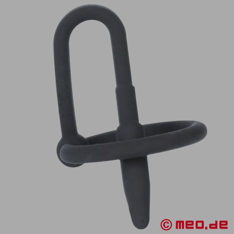 Anel da glande com penis plug - silicone - barreira espermática