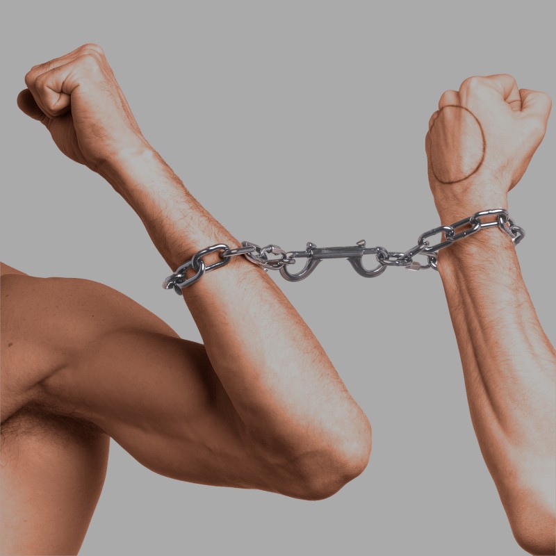 Chain Cuffs - Ruthenium