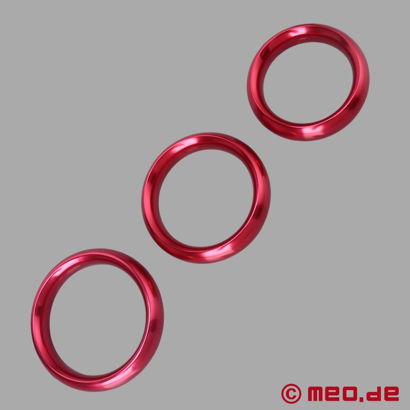 Metalowy pierścień na kutasa - Alphamale - czerwony