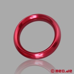 Inel metalic pentru penis - AlphaMale - roșu