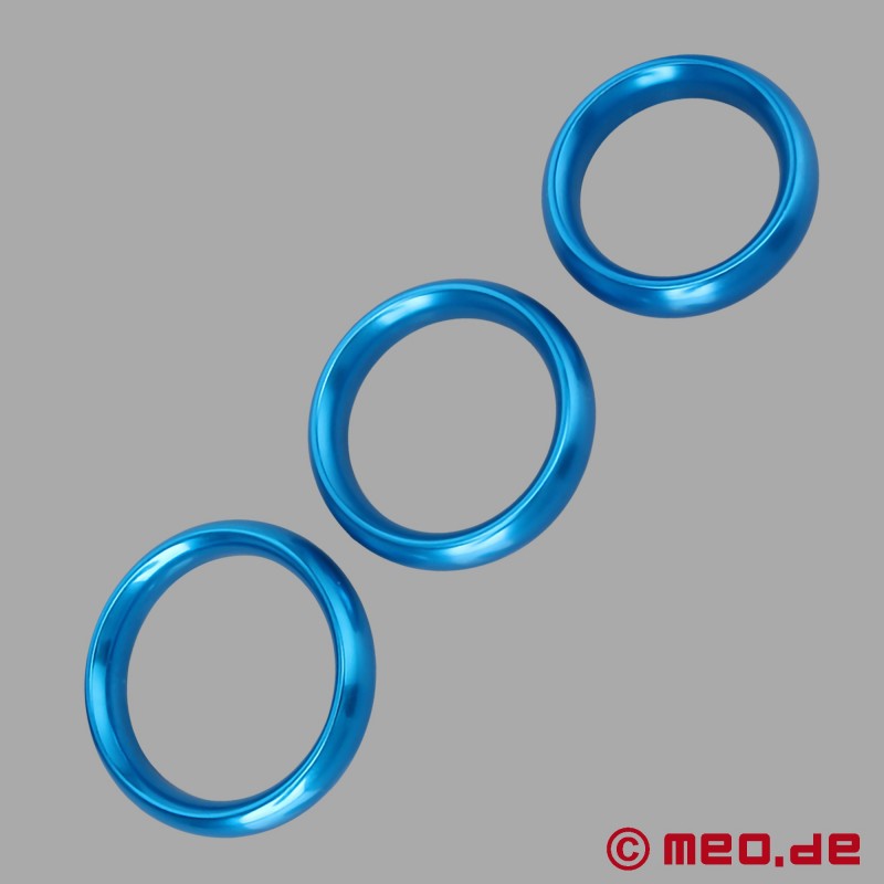 Metal Cock Ring - AlphaMale - blue