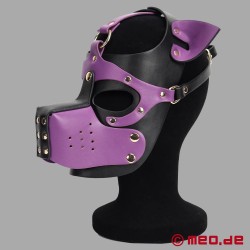 Playful Pup Hood - Mask i svart/lila