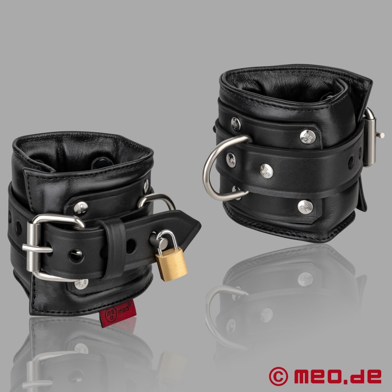 Leather Wrist Restraints, Lockable and Padded - San Francisco Collection