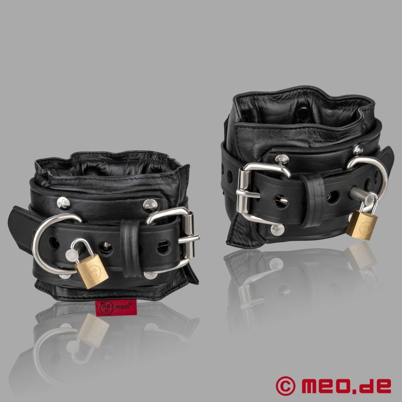 Padded Lockable Leather Ankle Cuffs - San Francisco Collection
