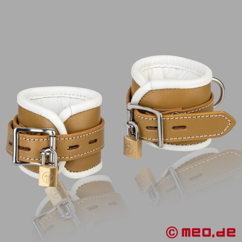 Leather Ankle Cuffs, Lockable and Padded - Hospital Style Collection