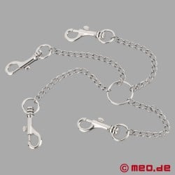 Connector in Metal with 4 Snap Hooks, specially designed for hogtie bondage