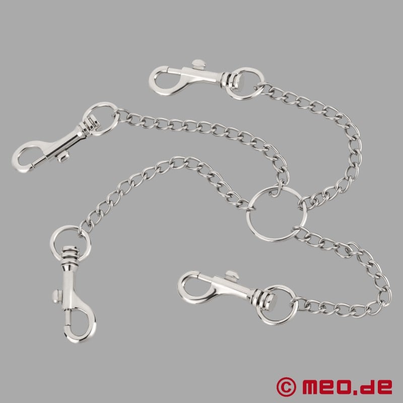 Conector metálico con 4 mosquetones, especial para Hogtie bondage