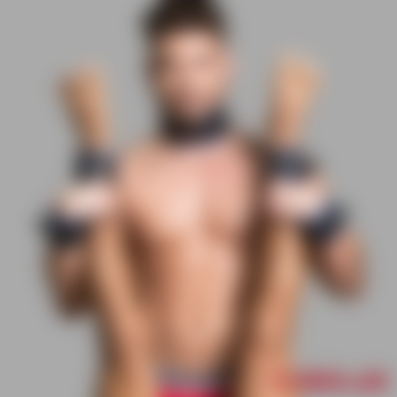 Algemas em couro, almofadadas - preto / azul - AMSTERDAM - 8