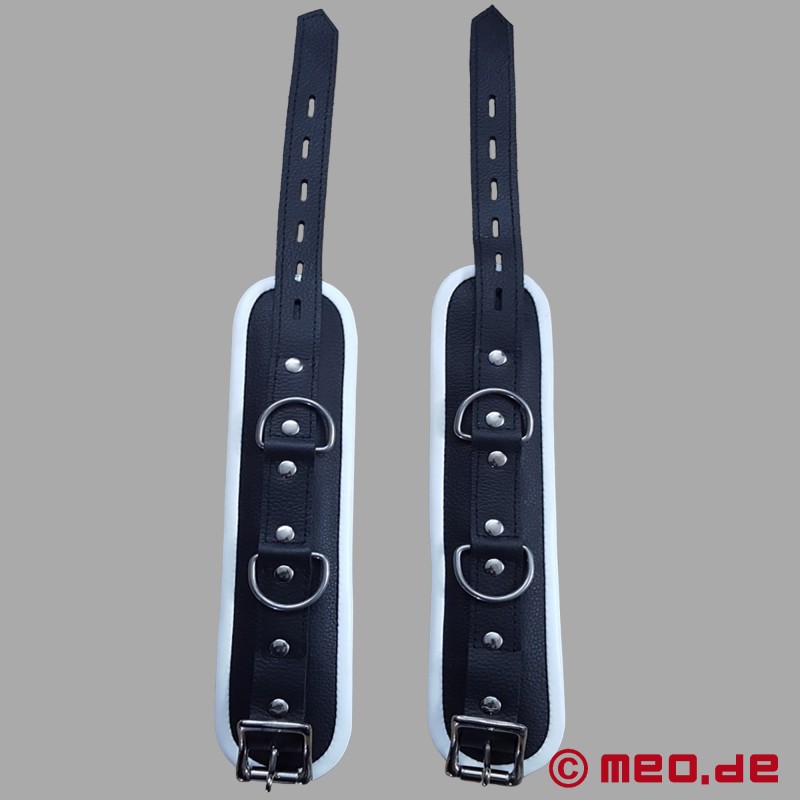 Fotbojor i läder, vadderade - svart / vit - AMSTERDAM - 2